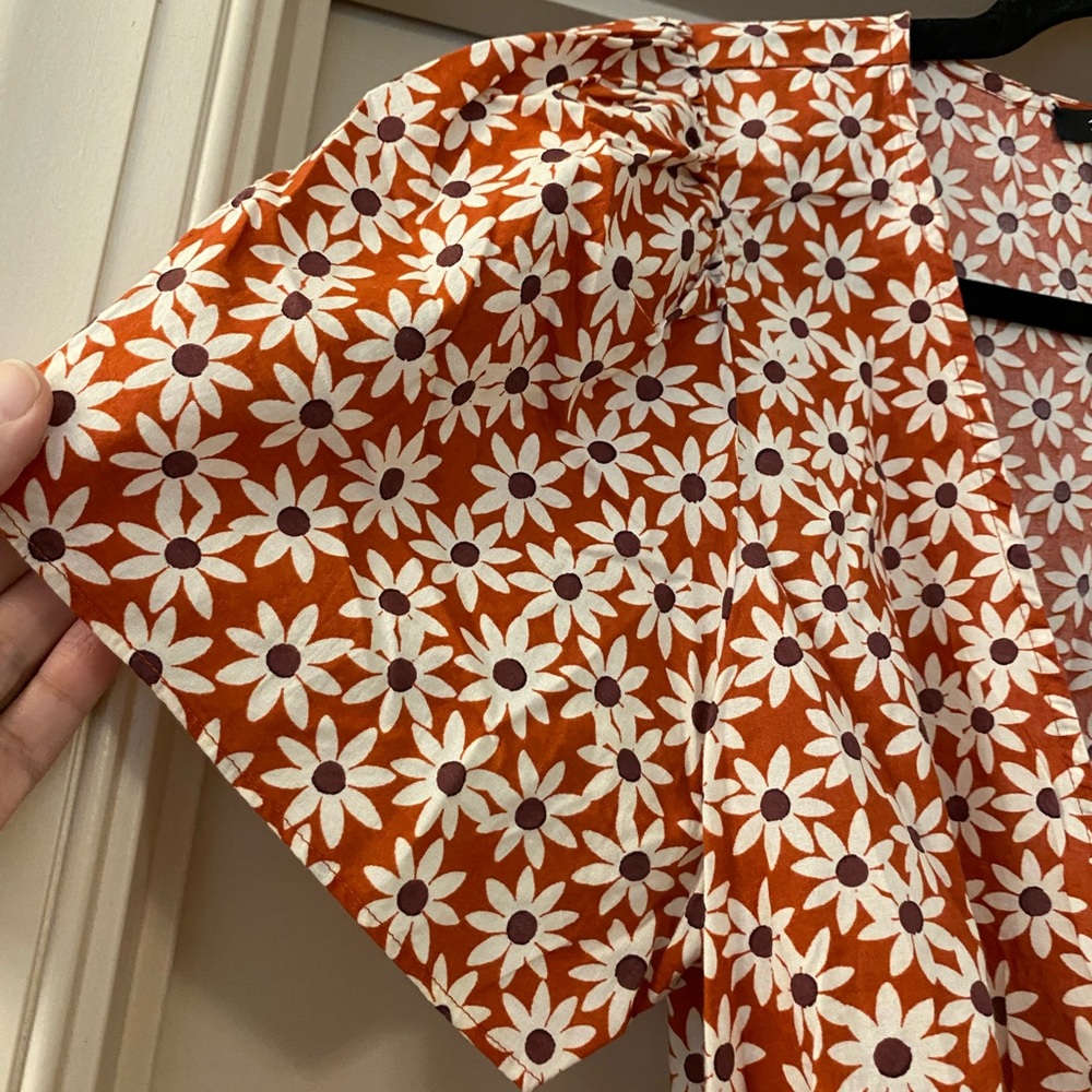 Madewell Falling Daisies True Wrap Dress 100% Cotton - Picture 2 of 5